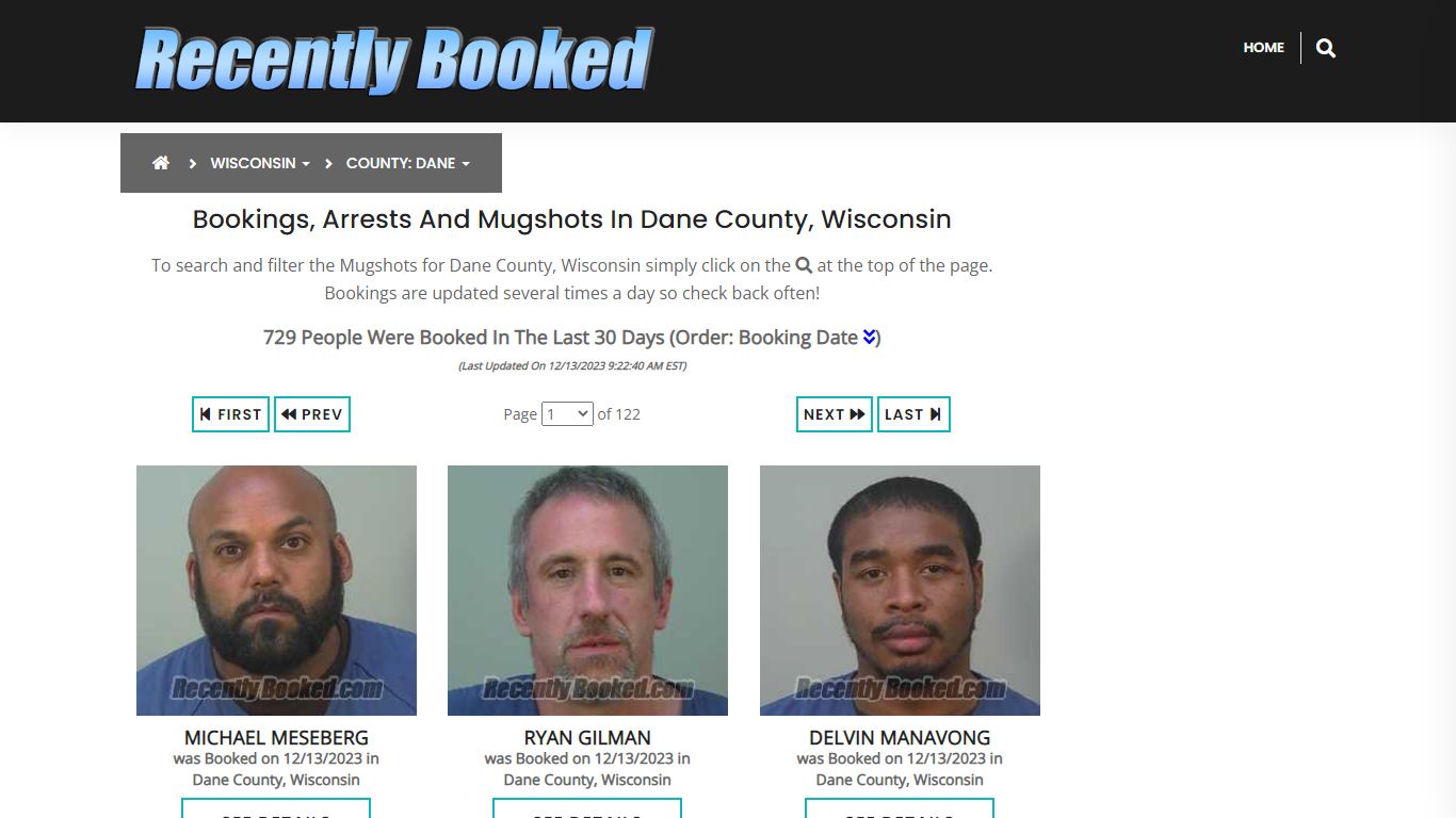 Recent bookings, Arrests, Mugshots in Dane County, Wisconsin